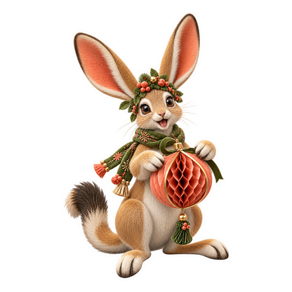 Paper Springhare Honeycomb Bauble Expander Vinyl Sticker Decal