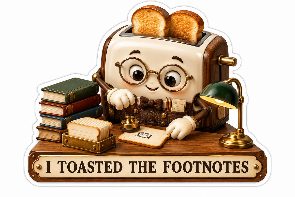 I Toasted the Footnotes Toaster Scholar Vinyl Sticker Decal