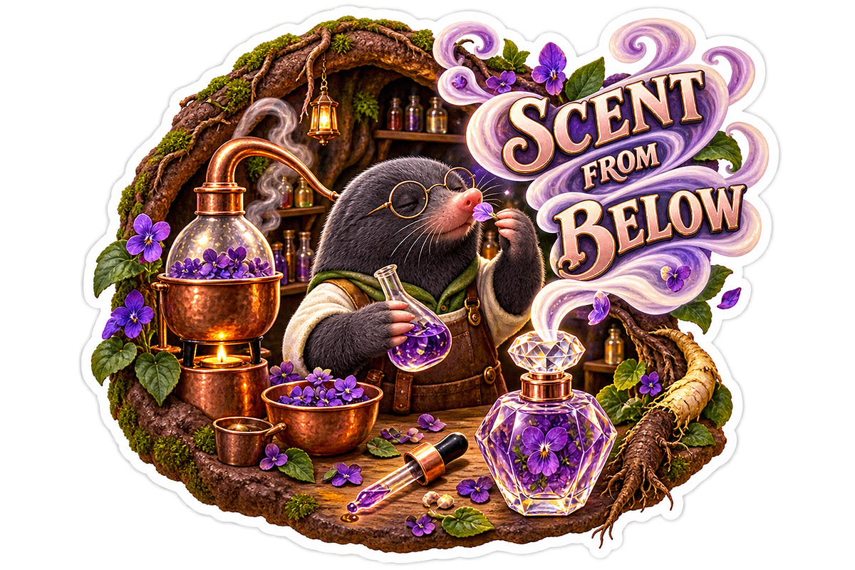 Scent From Below Mole Perfume Vinyl Sticker Decal