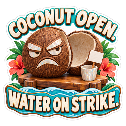 Coconut Open Vinyl Sticker Decal