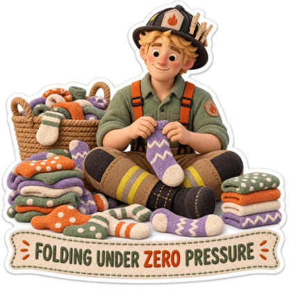 Folding Under Zero Pressure Man Laundry Vinyl Sticker Decal
