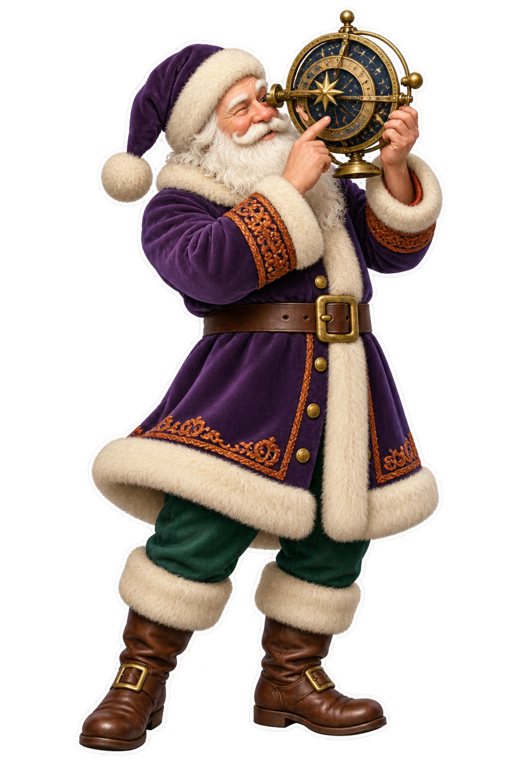 Santa Brass Nocturnal Navigation Instrument Vinyl Sticker Decal