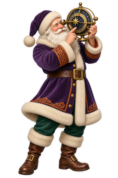 Santa Brass Nocturnal Navigation Instrument Vinyl Sticker Decal