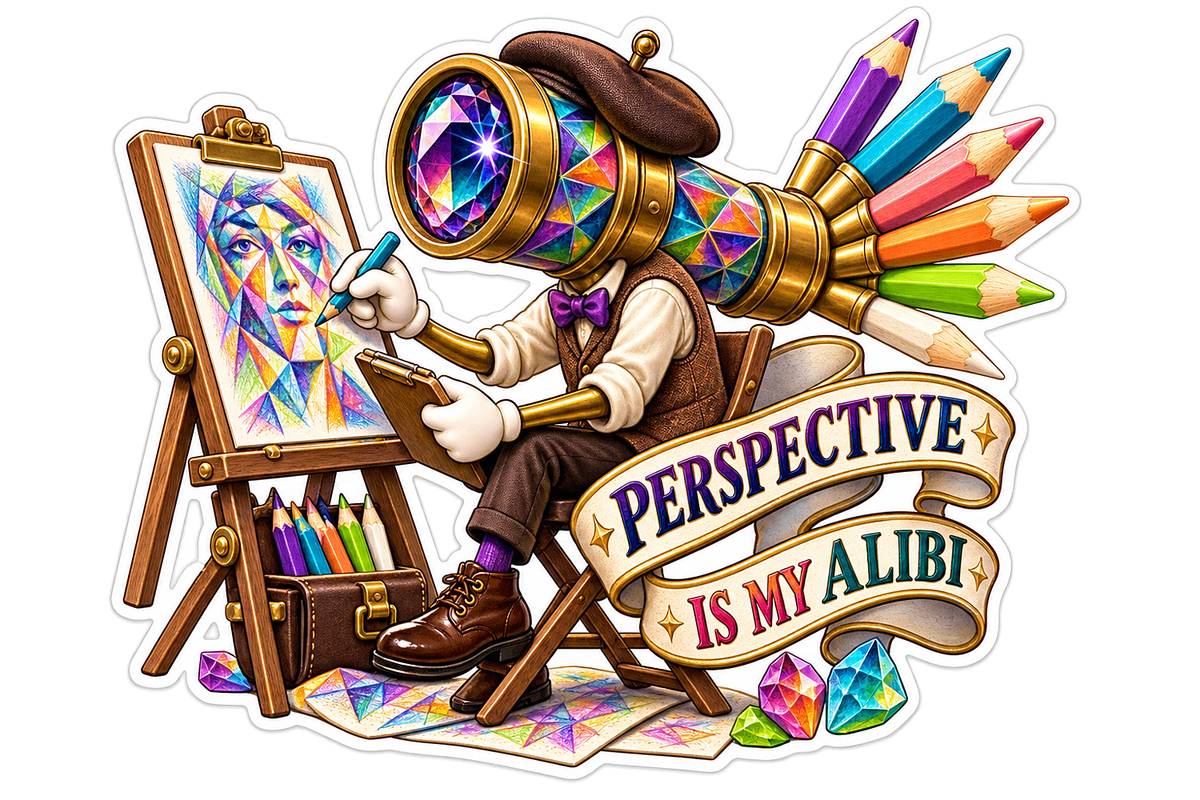 Perspective Is My Alibi Telescope Painter Vinyl Sticker Decal