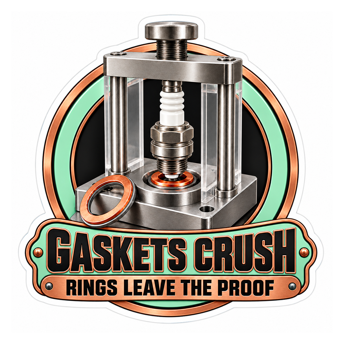 Spark Plug Gasket Crush Witness Ring Vinyl Sticker Decal