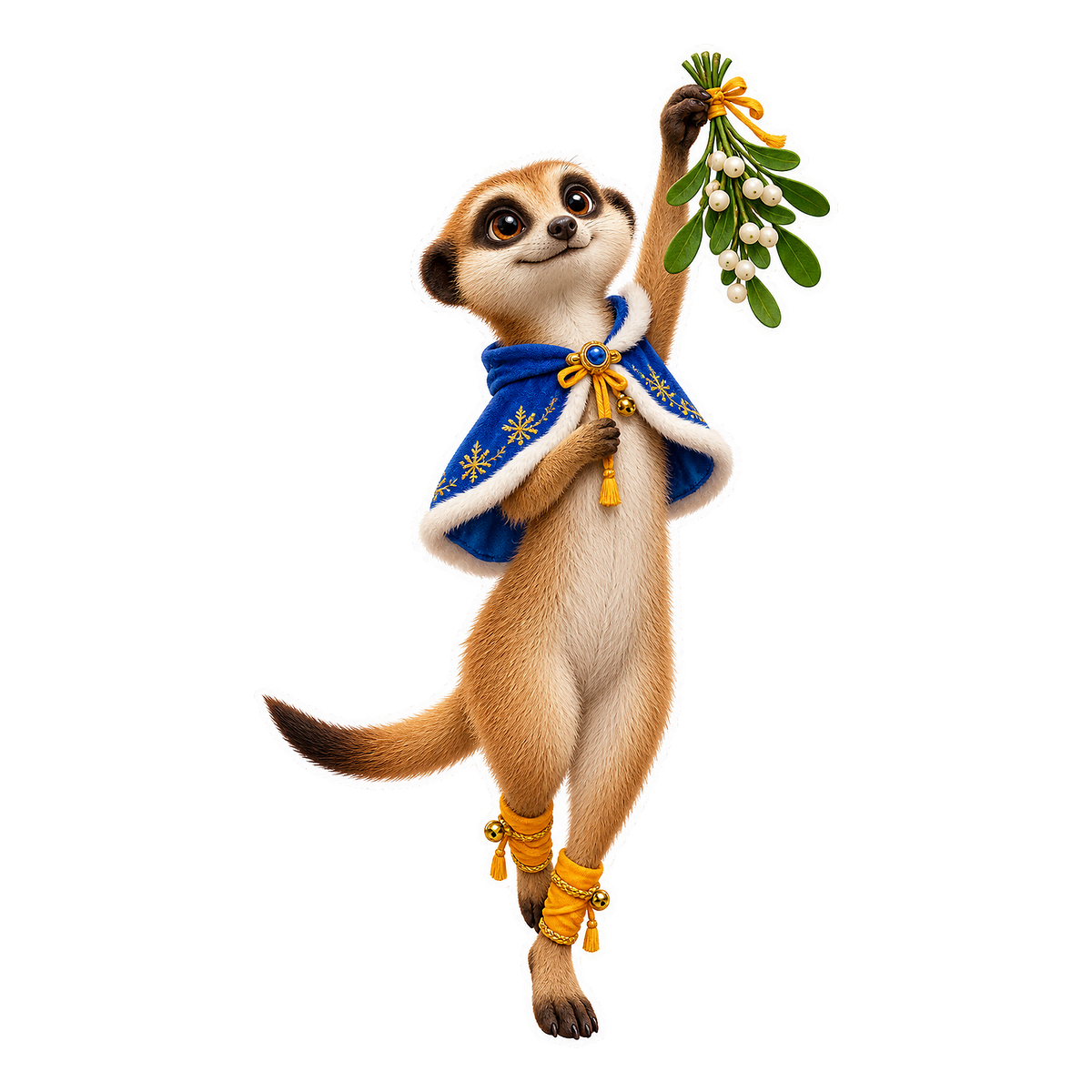 Christmas Mohair Meerkat Mistletoe Guardian Vinyl Sticker Decal