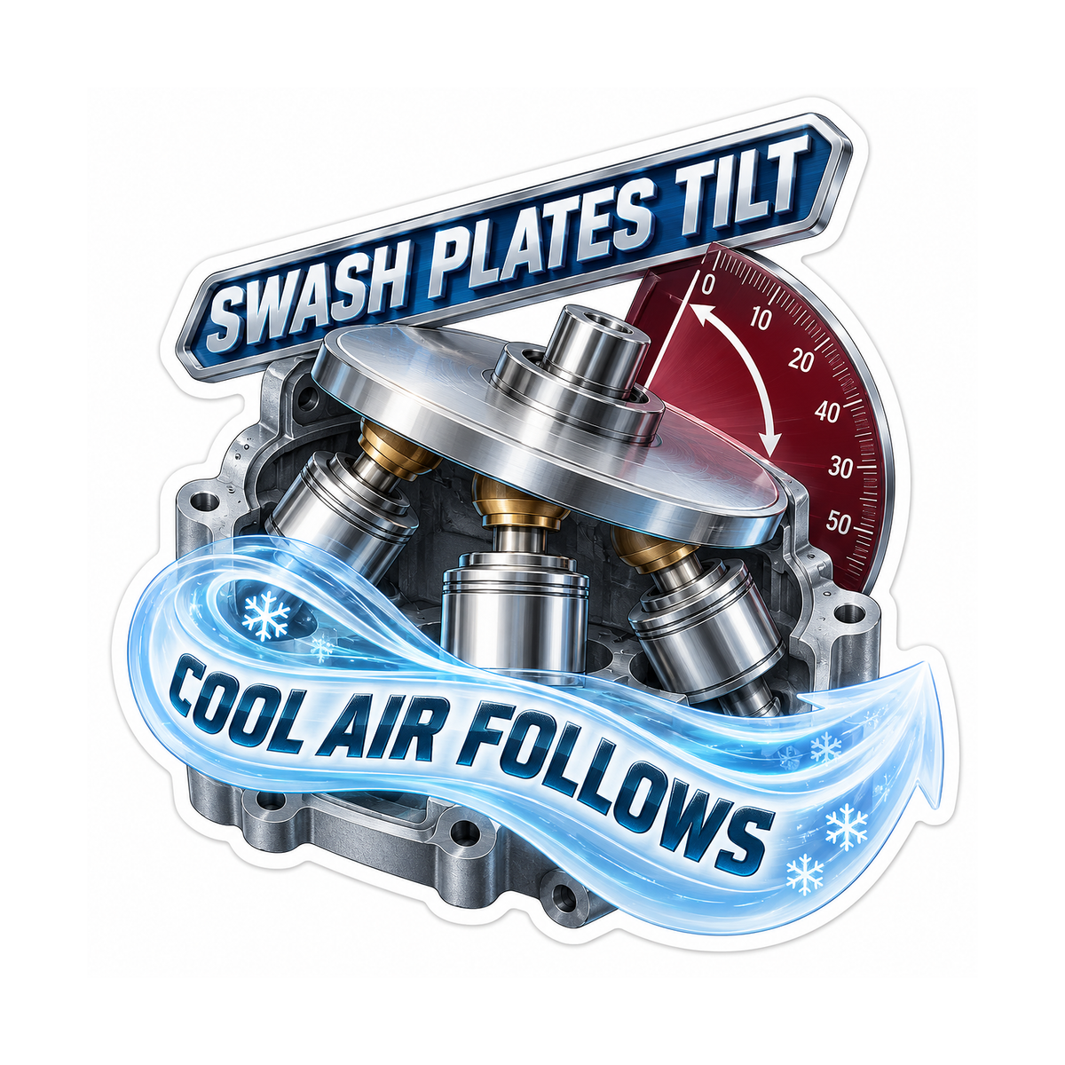 Swash Plate Angle Test Vinyl Sticker Decal