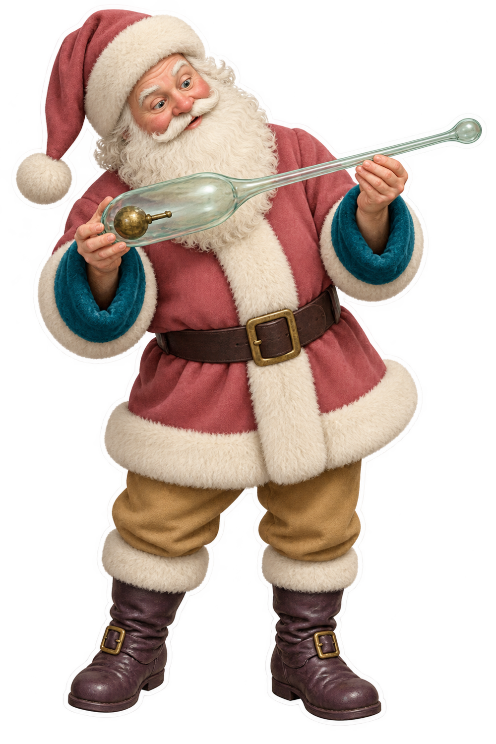 Santa Antique Hand Blown Glass Saccharometer Vinyl Sticker Decal