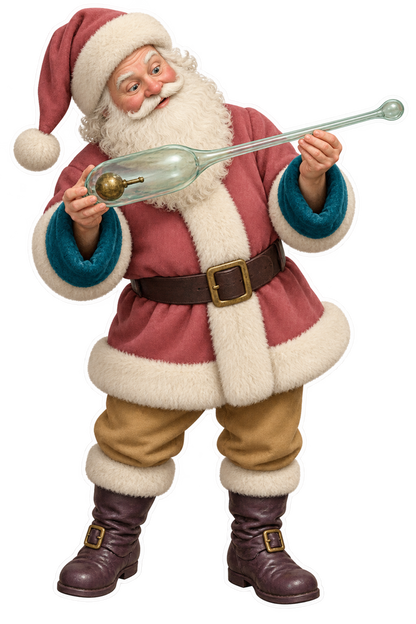 Santa Antique Hand Blown Glass Saccharometer Vinyl Sticker Decal