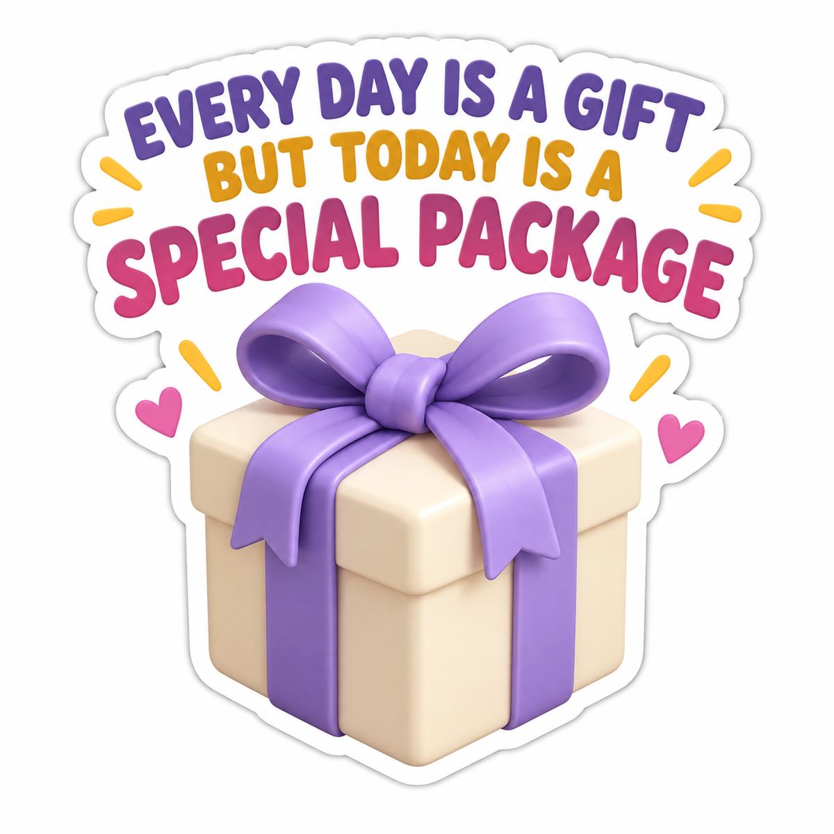 Today Is a Special Package Gift Box Vinyl Sticker Decal