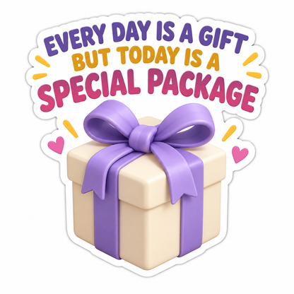 Today Is a Special Package Gift Box Vinyl Sticker Decal
