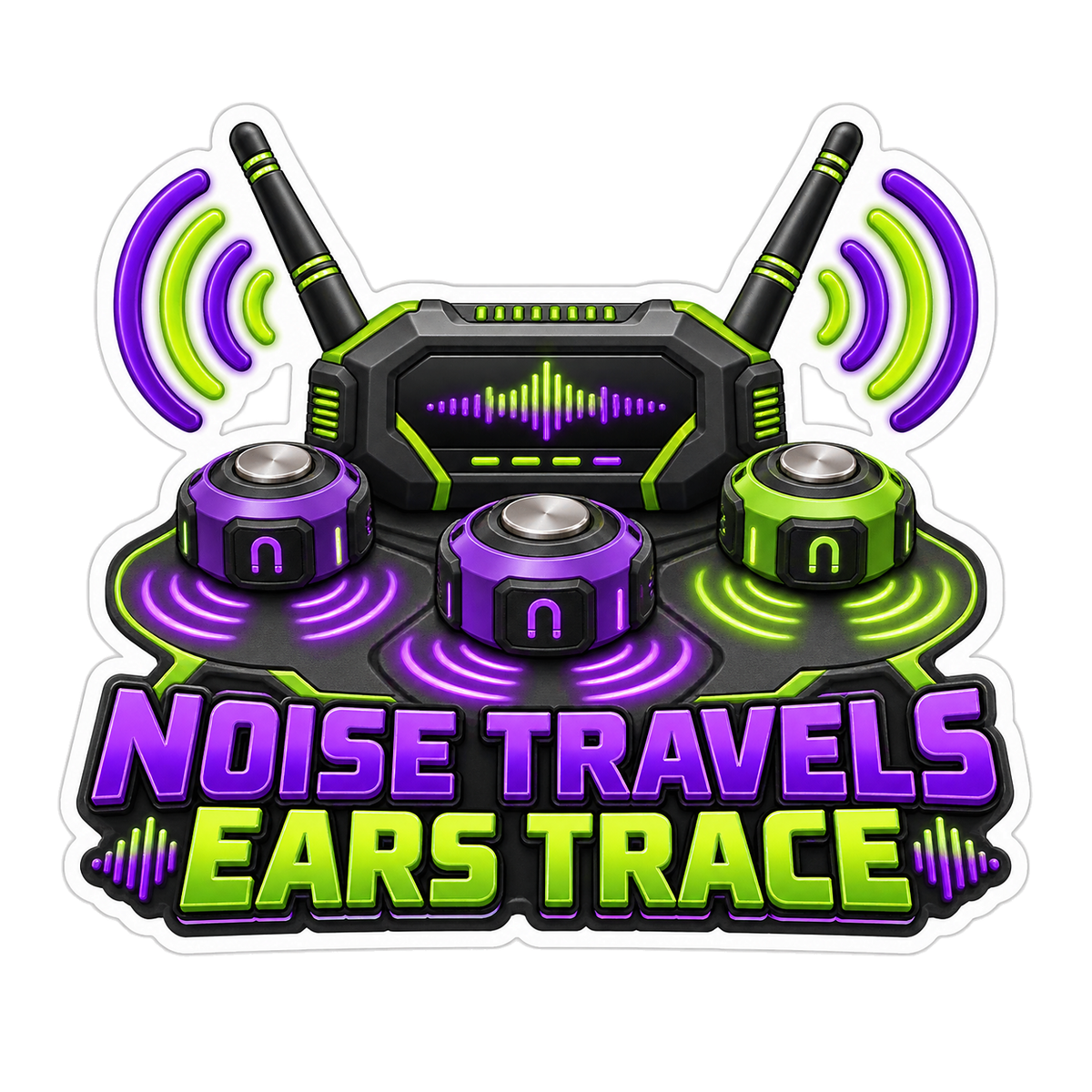 Wireless Chassis Ear Sensor Array Vinyl Sticker Decal