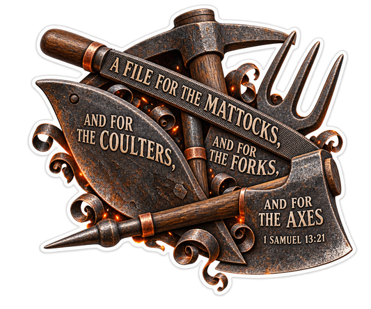 Bible 1 Samuel 13 21 Blacksmith Tools Vinyl Sticker Decal