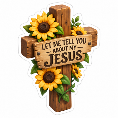 Let Me Tell You About My Jesus Vinyl Sticker Decal