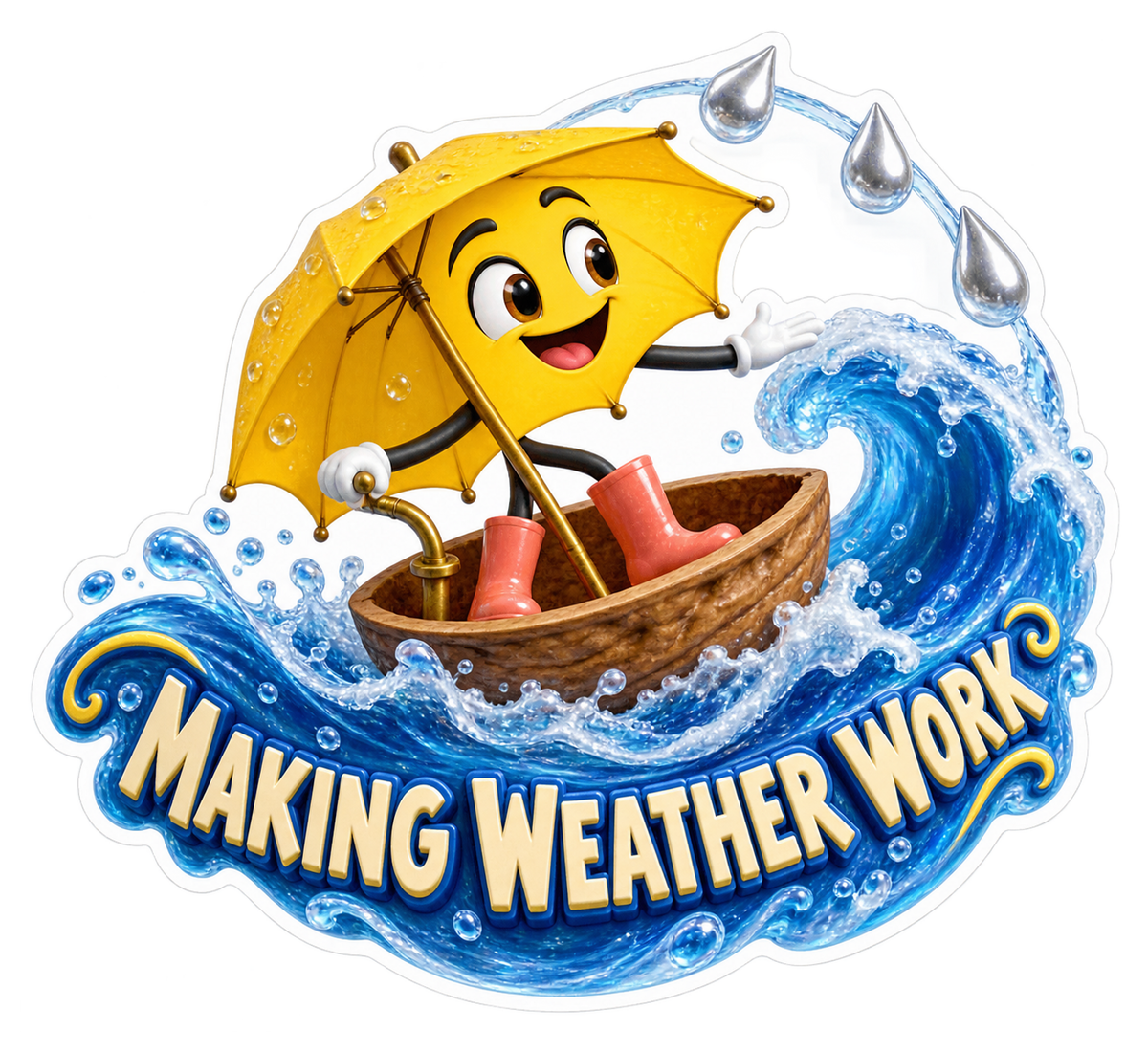 Making Weather Work Umbrella Boat Vinyl Sticker Decal