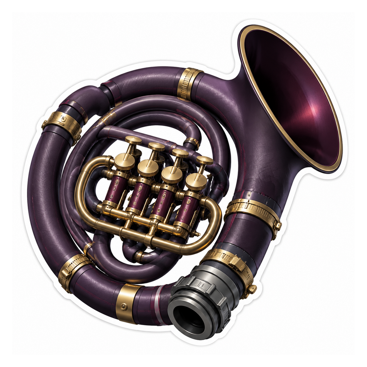 Radiator Hose French Horn Vinyl Sticker Decal
