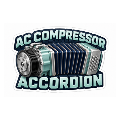 Ac Compressor Accordion Vinyl Sticker Decal