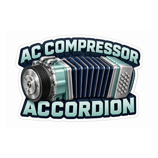 Ac Compressor Accordion Vinyl Sticker Decal