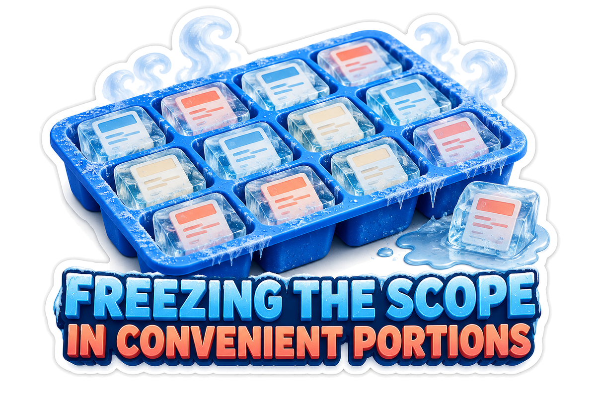 Freezing Scope Portions Ice Tray Vinyl Sticker Decal
