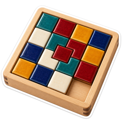 Mechanical Spatial Puzzles Sliding Tile Puzzle Vinyl Sticker Decal