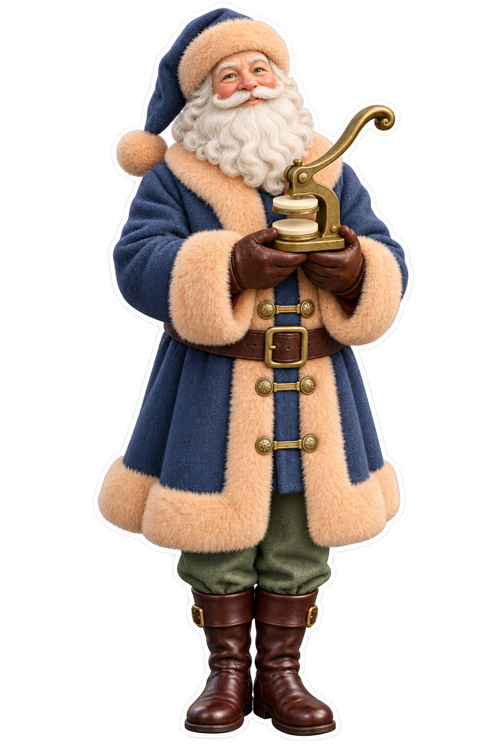 Santa Antique Brass Pharmacists Cachet Press Vinyl Sticker Decal