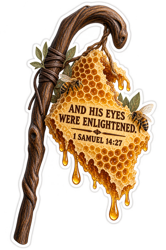 Bible 1 Samuel 14 27 Honeycomb Staff Vinyl Sticker Decal