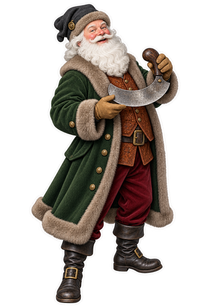 Santa Antique Steel Sugar Loaf Scraper Vinyl Sticker Decal