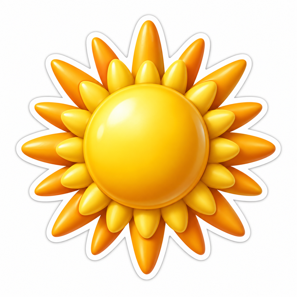Gold Sun Disk Double Layer Narrow Rays Vinyl Sticker Decal