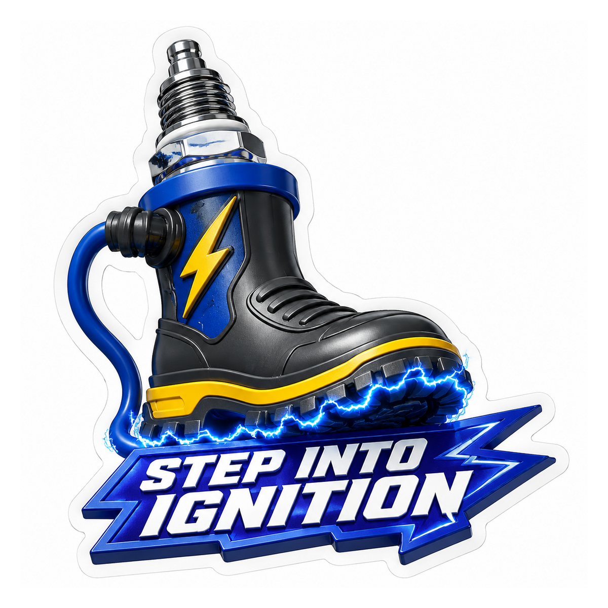 Spark Plug Boot Rain Boot Vinyl Sticker Decal