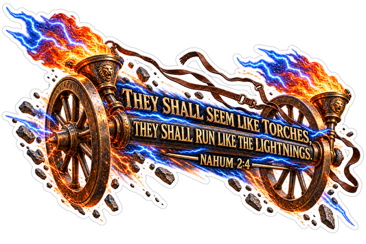 Bible Torches Lightnings Nahum 2 4 Vinyl Sticker Decal
