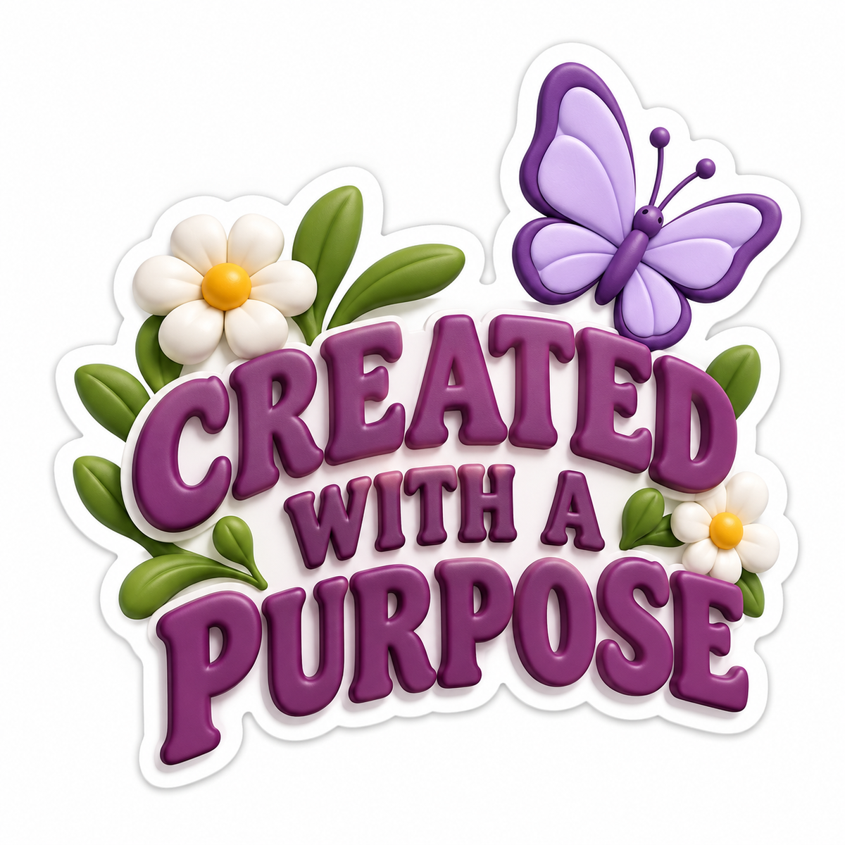 Created With A Purpose Plum Lavender Vinyl Sticker Decal