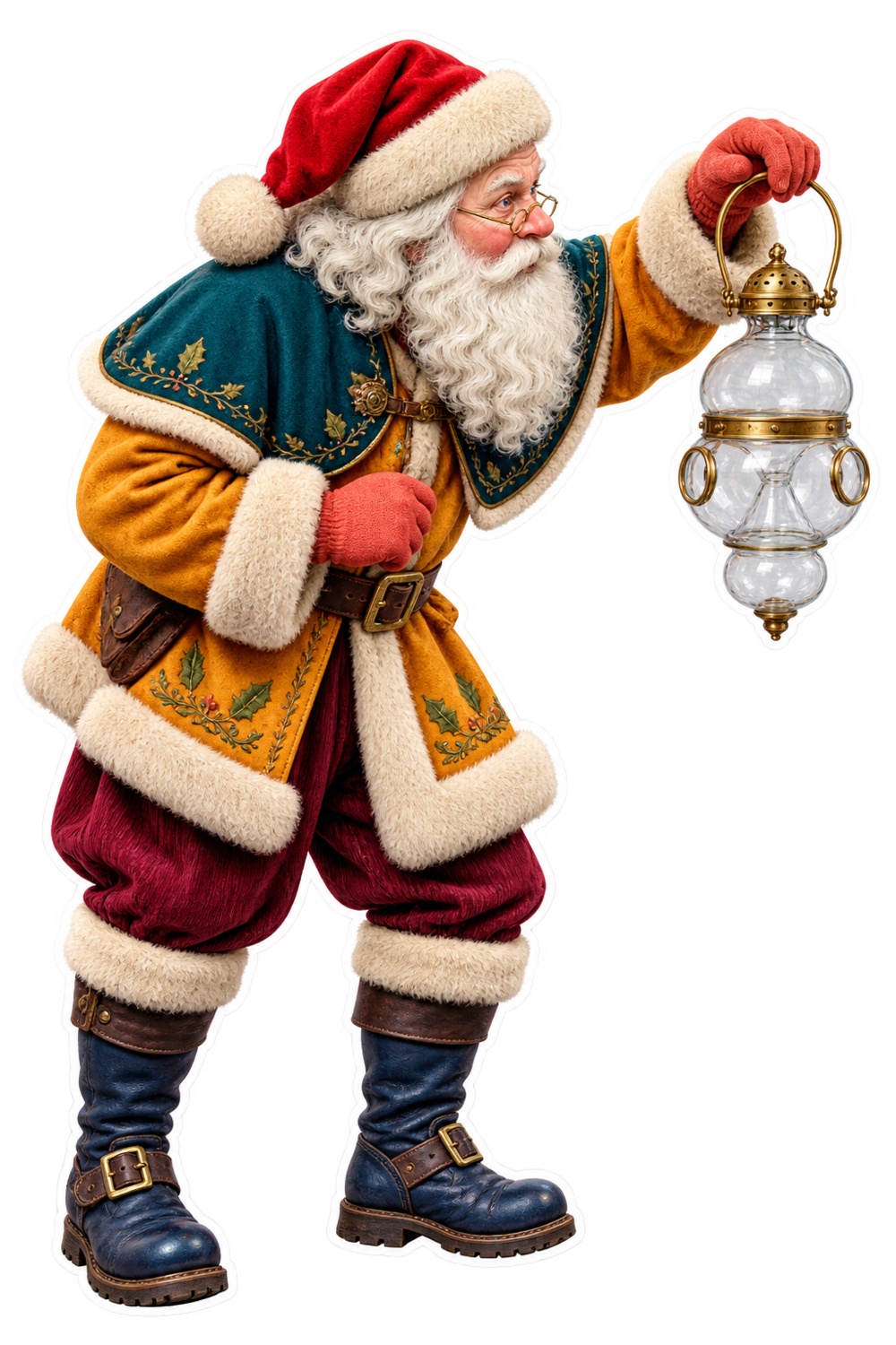 Santa Victorian Glass Fly Trap Vinyl Sticker Decal