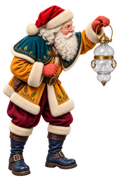 Santa Victorian Glass Fly Trap Vinyl Sticker Decal