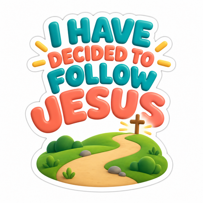 I Have Decided to Follow Jesus Path Cross Vinyl Sticker Decal