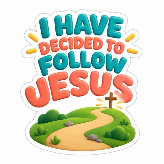 I Have Decided to Follow Jesus Path Cross Vinyl Sticker Decal