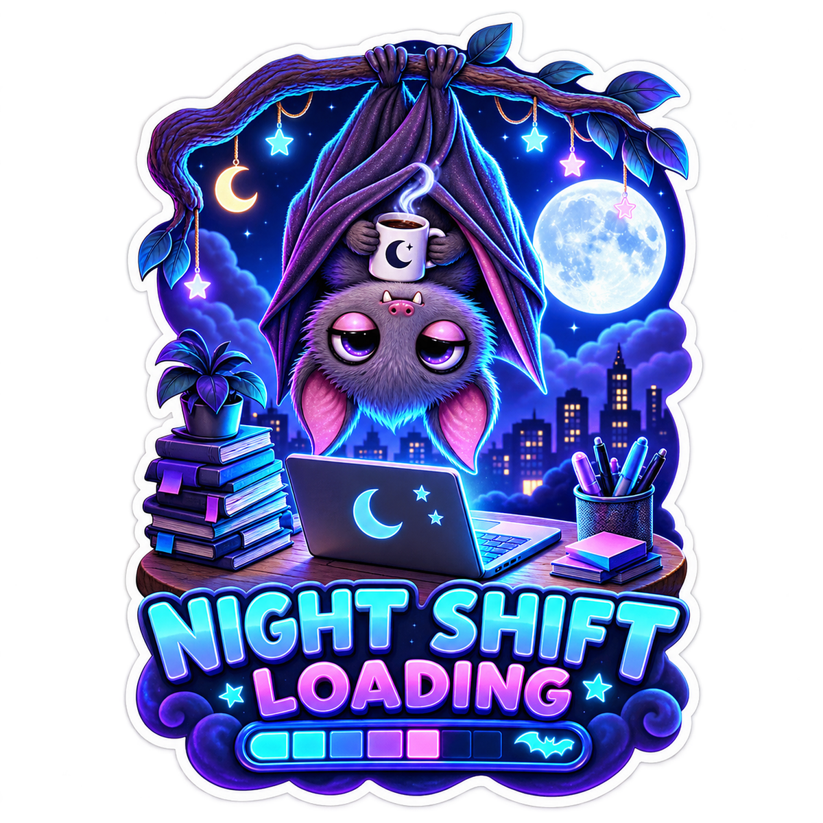 Night Shift Bat Vinyl Sticker Decal