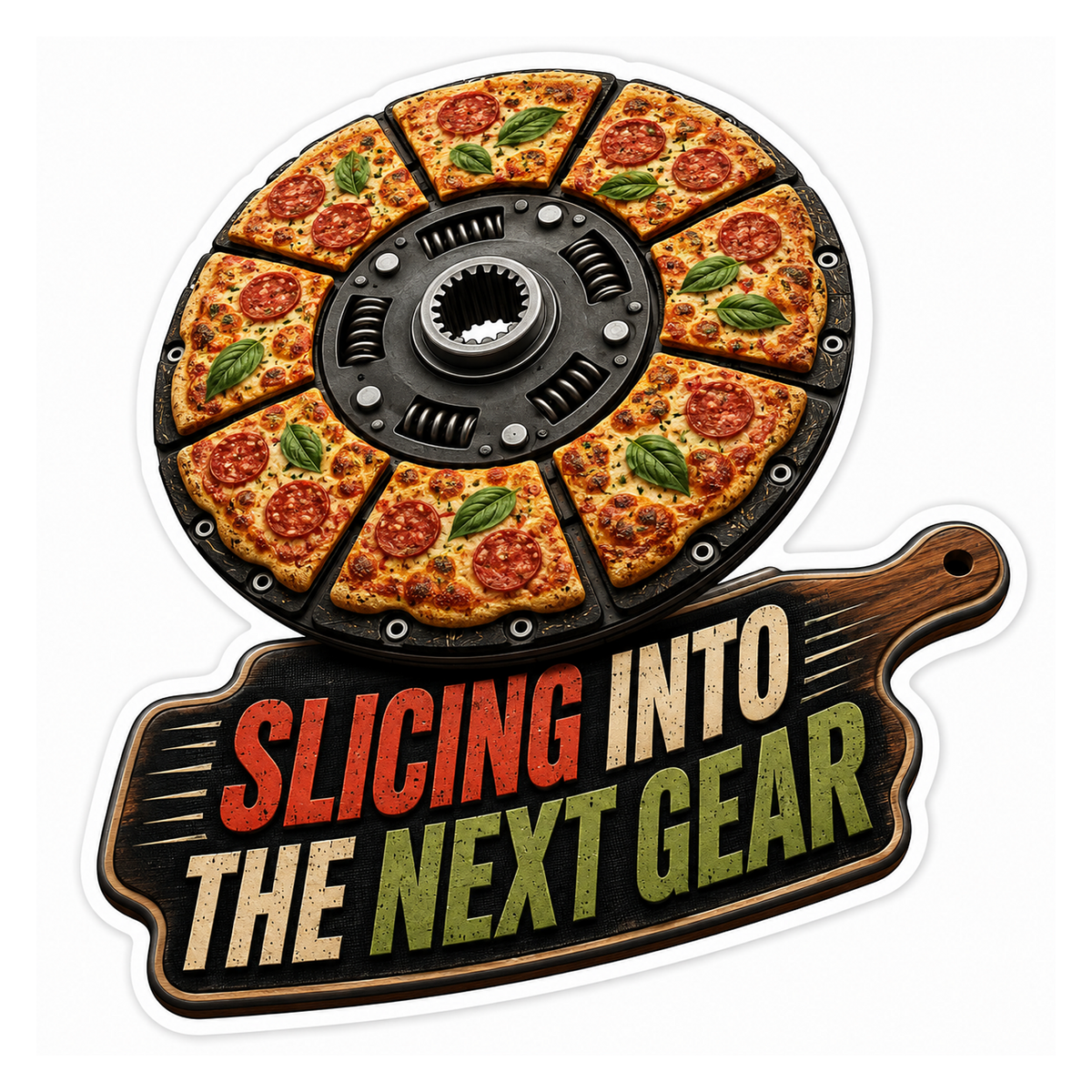 Clutch Disc Pizza Vinyl Sticker Decal
