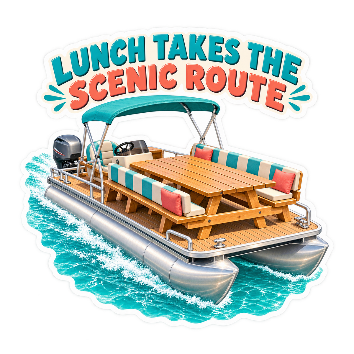 Lunch Takes The Scenic Route Vinyl Sticker Decal