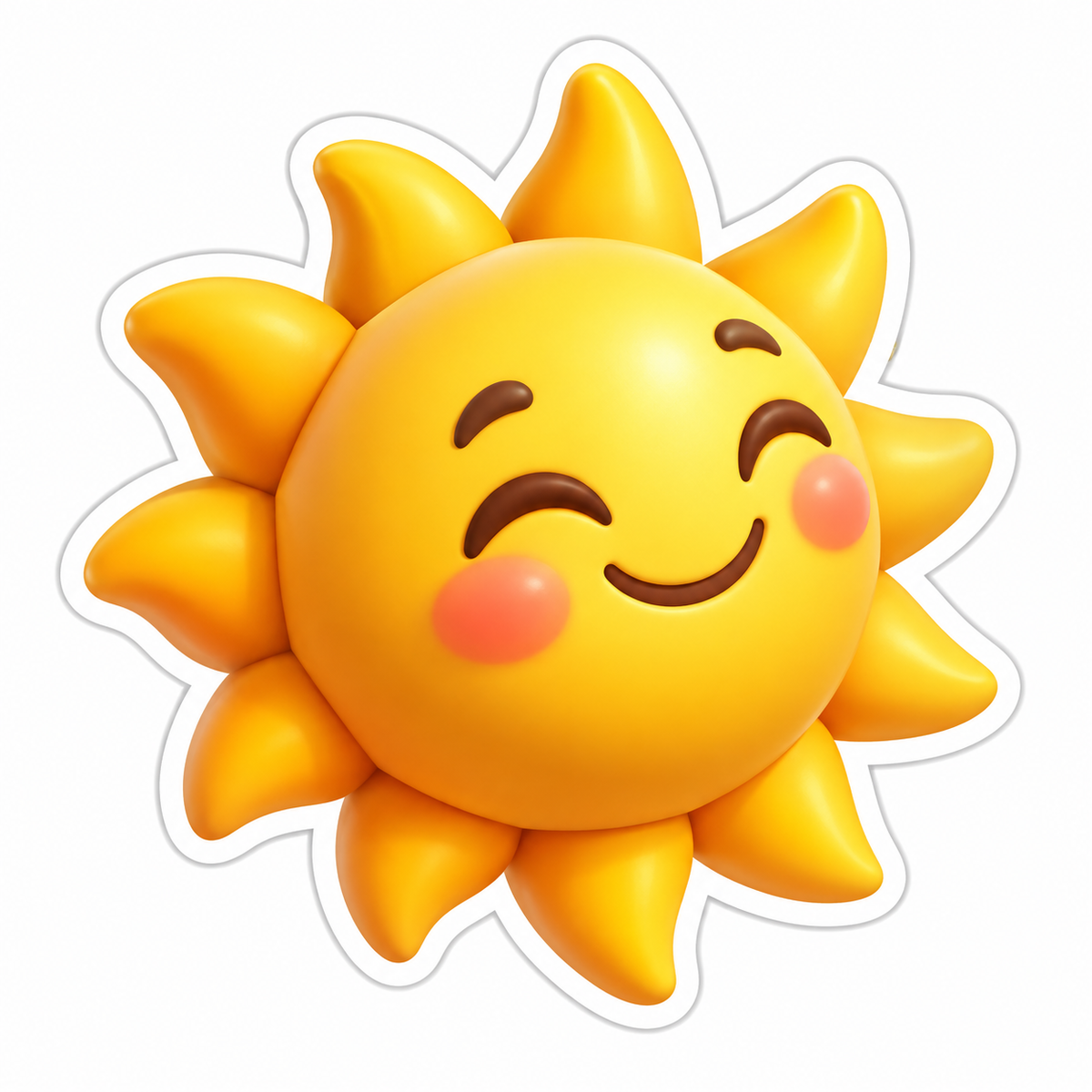 Smiling Golden Sun Vinyl Sticker Decal