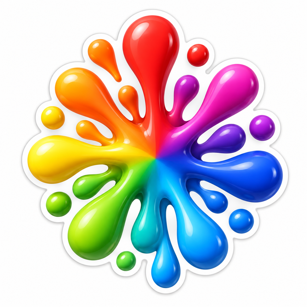 Radial Rainbow Paint Burst Vinyl Sticker Decal