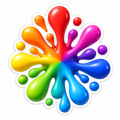 Radial Rainbow Paint Burst Vinyl Sticker Decal