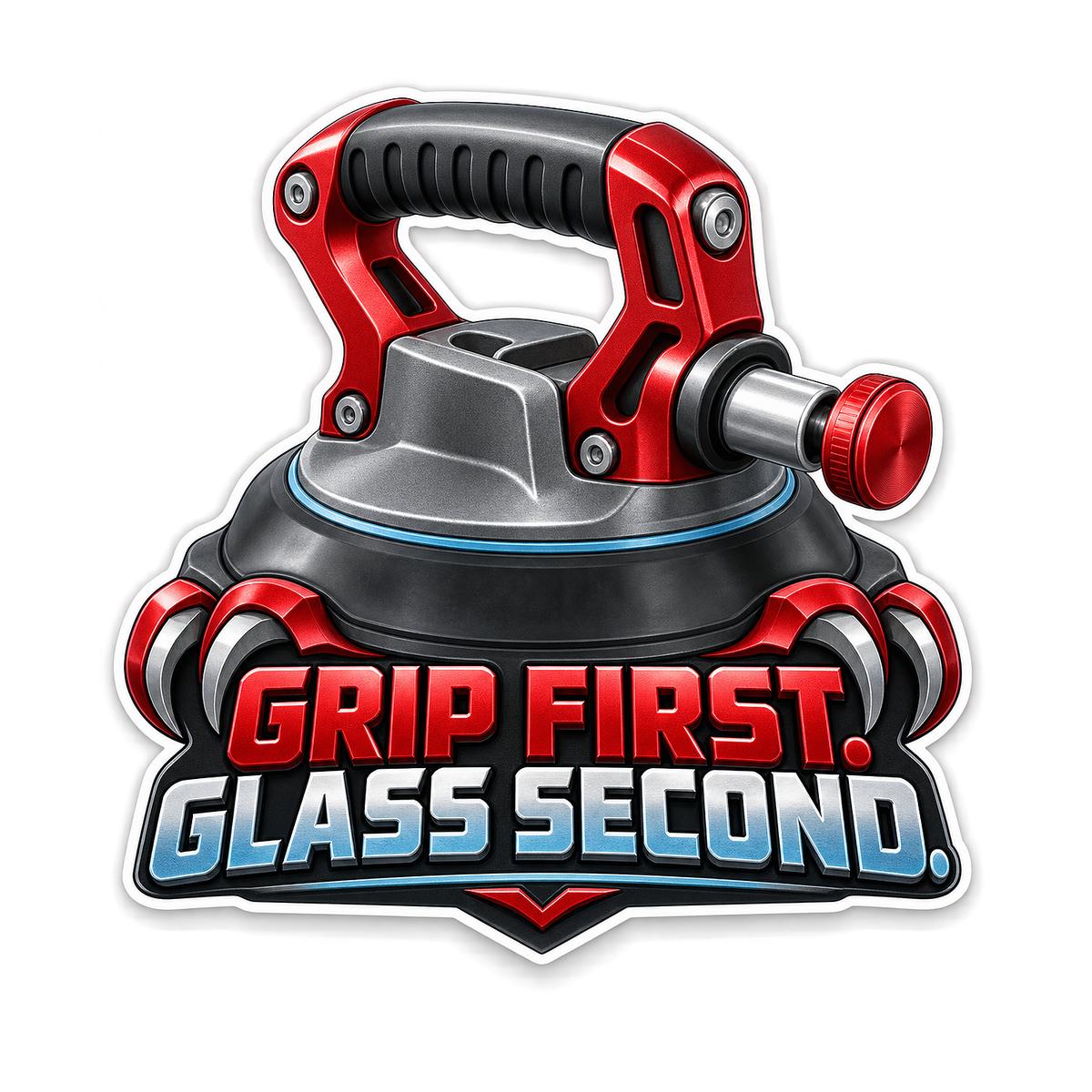 Glass Lifting Vacuum Cup Vinyl Sticker Decal