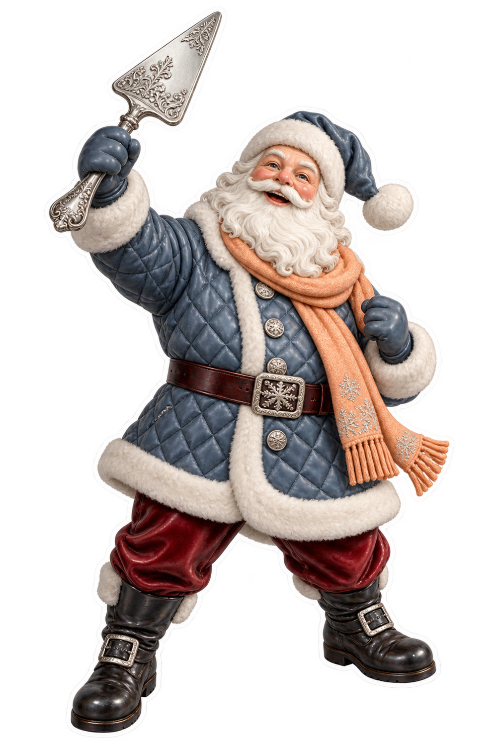 Santa Victorian Silver Ice Cream Slice Vinyl Sticker Decal