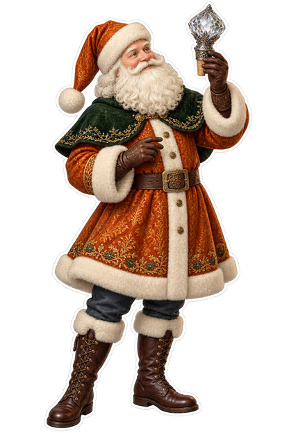 Santa Victorian Silver Scent Bottle Stopper Vinyl Sticker Decal