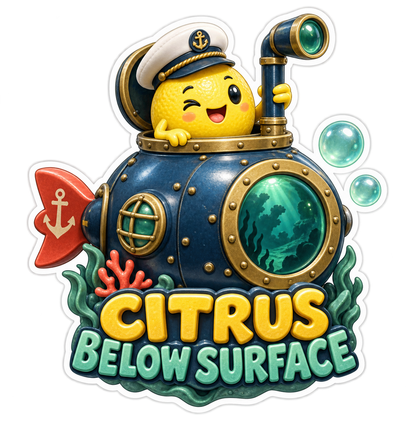 Citrus Below Surface Lemon Submarine Vinyl Sticker Decal