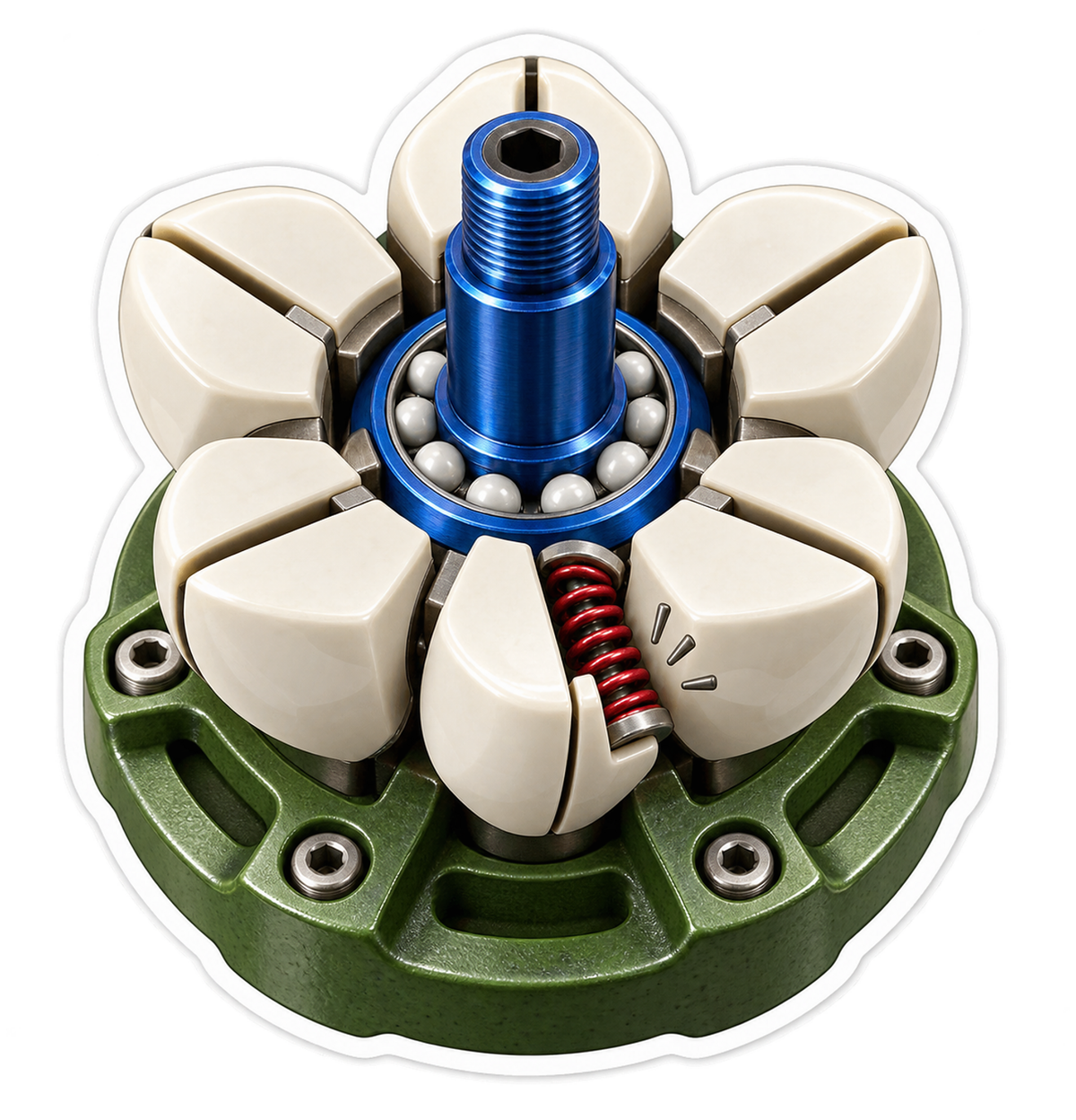 Ceramic Bearing Preload Flower Jaw Collet Vinyl Sticker Decal