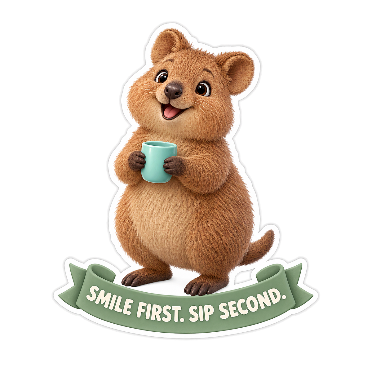 Smile First Sip Second Vinyl Sticker Decal