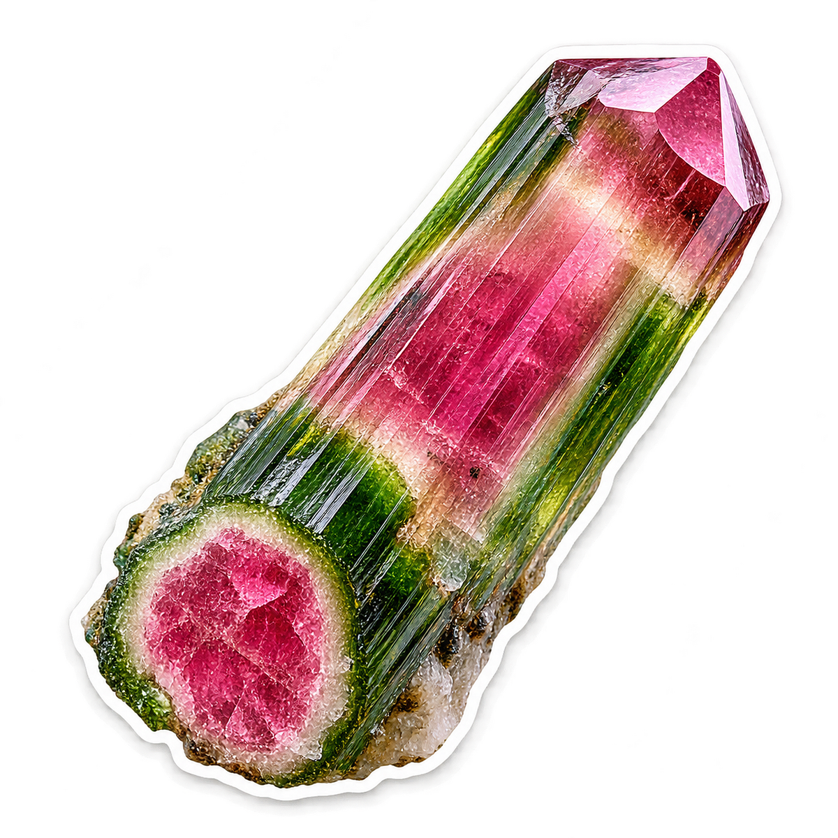 Mineral Specimens Watermelon Tourmaline Vinyl Sticker Decal