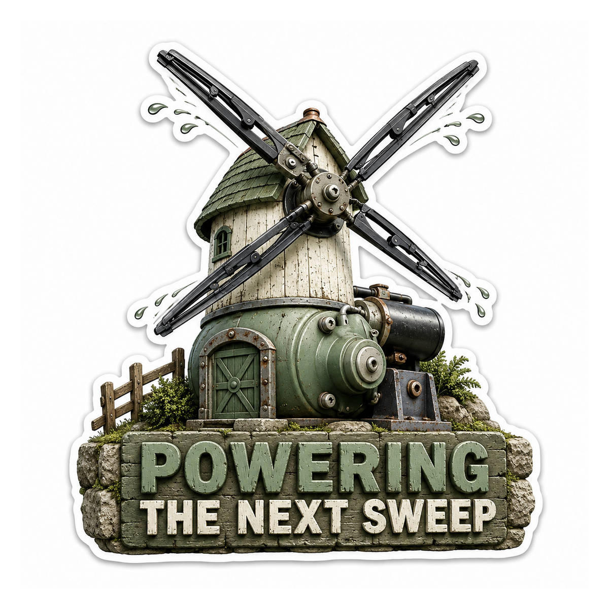 Wiper Motor Windmill Vinyl Sticker Decal