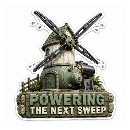 Wiper Motor Windmill Vinyl Sticker Decal